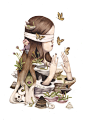 “短暂的季节”系列人物插画"Fleeting Seasons" Series, 2015，作者：
Andrea Wan 