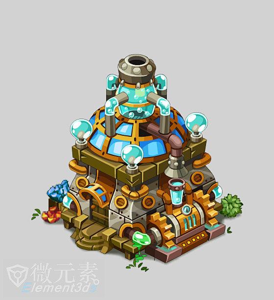 Q版建筑-游戏地图-微元素Element...