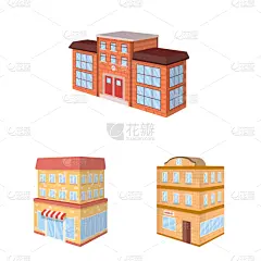 city and build sign set of
