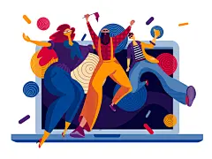 Design party illustration tubik