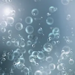 蓝色的水里有泡泡