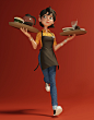 Waitress, Jiwon Kim : This is based on Kendall Hale's cute sketch. I used Blender, Zbrush, SubstancePainter, and Photoshop for this model. Hope you guys like it:)