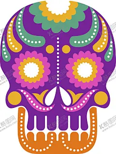 卡通手绘高清骷髅 【酷图网】印花彩色骷髅,卡通骷髅,插图,卡通,手绘