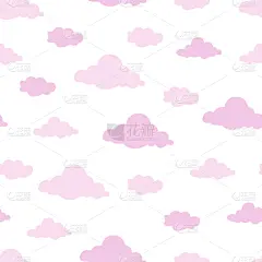 可爱的,云,四方连续纹样,儿童,背景,乐趣,粉色,是个女孩,贺卡,云景