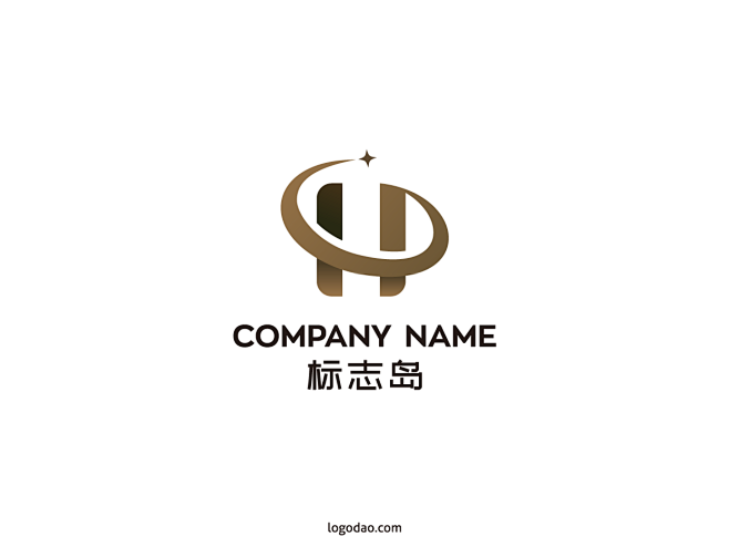 创意英文H字母餐饮餐厅行业logo极简H...