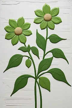 植物图案花卉油画肌理装饰插画
