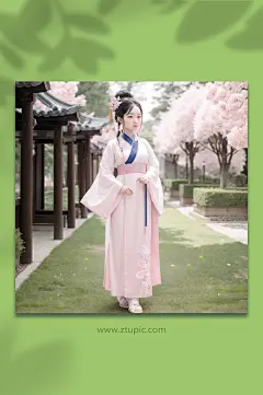 数字艺术古风少女插画-众图网