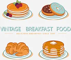 手绘4款甜品高清素材 手绘 甜甜圈 铜锣烧 面包 免抠png 设计图片 免费下载