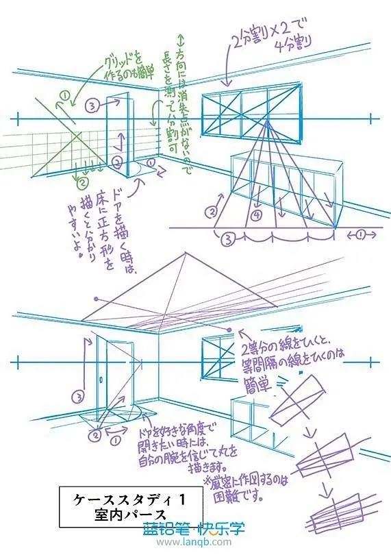 动漫绘画学习：场景透视技巧--花瓣网