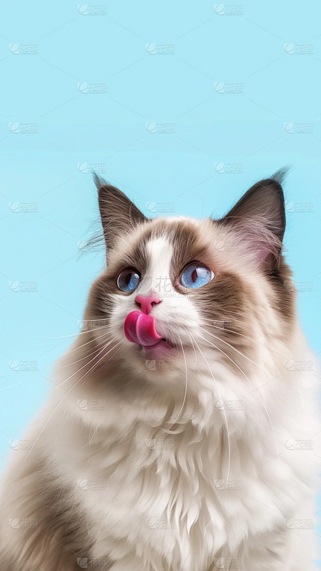 通用-写实猫猫纯色背景图片动物系列素材-花瓣网
