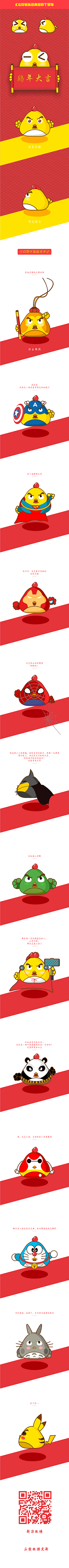 喵圣采集到原创设计简笔画(小鸡的华丽变身）2016年底设计