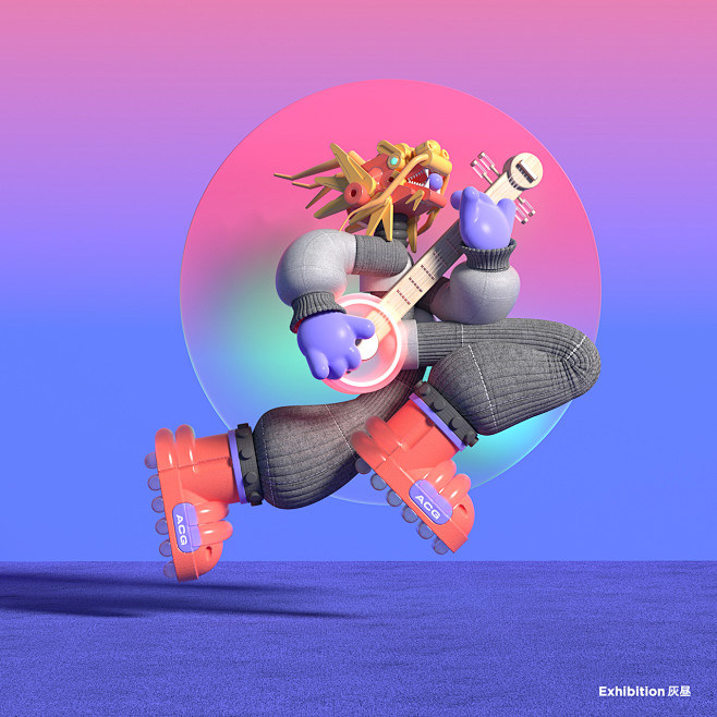 插画、C4D，卡通人物