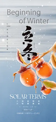 传统二十四节气立冬宣传活动海报