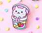 Ice Cream Cat Keychain Acrylic - Yum Yum Cats Kawaii