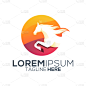 colorful horse logo design