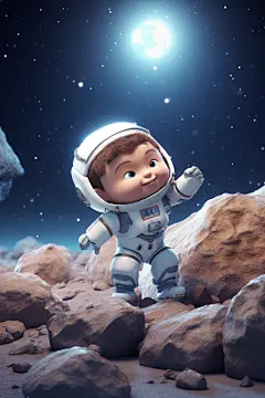 Q版太空宇宙宇航员模型图片
