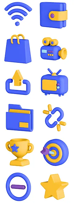 精选时尚75款3D立体风格UI图标icon插画元素PNG格式fig格式素材-淘宝网-花瓣网