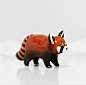 RESERVED for Valorie Red Panda Figurine OOAK Handmade Polymer Clay Animal Totem