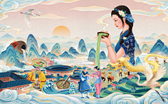 麋了鹿Meloo采集到插画国风