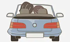 在车上说悄悄话免抠素材_新图网 https://ixintu.com 交通 恩爱 情侣 手绘 插画 矢量人物