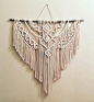 Large Macrame Wall Hanging / Bohemian / Tapestry / Wall Art / Fiber Art / Macrame / Macrame Tapestry / Boho Wall Hanging / Home Decor : Large Macrame Wall Hanging  This piece was created with a large, soft rope making it hang effortlessly.  All sticks/bra