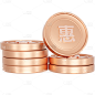 促销通用元素金色黄色金属堆叠金币积分元素