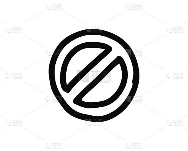 禁止图标设计插图，手绘风格设计