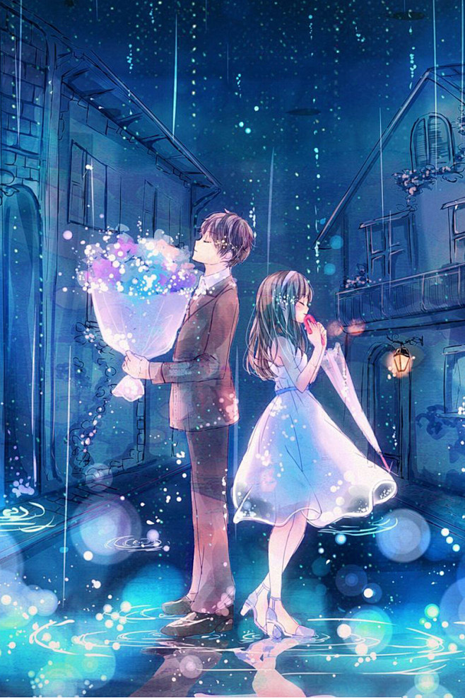 雨中情侣