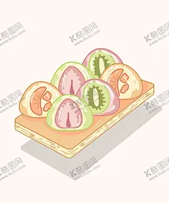 卡通雪媚娘 【酷图网】卡通大福,卡通雪媚娘,糯米糍,烘焙,日式,点心,甜品,甜点,港式,冰皮,水果雪媚娘,小吃,糕团,糯米,团子,美食,美味,中式,传统,茶点,糕点,麻薯,免煮汤圆,夏季,奶油,果粒,包装,插画,插图,素材,元素,矢量,卡通,手绘,雪媚娘插画,大福插画,图标,和果子,雪糕,冰淇淋,草莓,猕猴桃,橘子,紫色