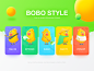 BOBO Style game card chicken cartoon cute color children illustration
