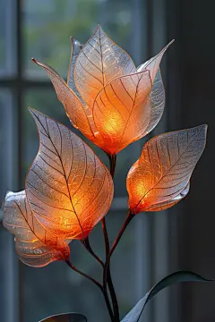 精美花朵植物玻璃纪念品