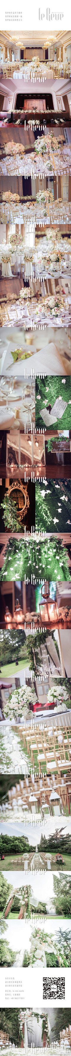 【京玺婚礼】田园小清新风格的婚礼，充满鲜花绿植。别出心裁地选用镜面桌位表&amp;水牌，布置银白色的走马灯、欧式烛台、镜子等，让婚礼现场充满梦幻感，闪闪发光。每位宾客都有一个专属于自己的酒塞名片卡。简单的笔记簿签到，体现着婚礼在繁华外表之下的纯粹，是永恒的幸福烙印。