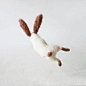 Winter with Sir Hopsalot, white jumping bunny, whimsical art doll from natural sheep wool : Bunny rabbit, creative design toy, decoration, figurine    Sir Hopsalot clearly deserves his name. Hes a high-energy adorable little fellow