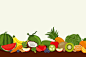 背景与各种水果和蔬菜