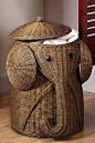 elephant hamper! 16 in. W Animal Laundry Hamper in Natural: 