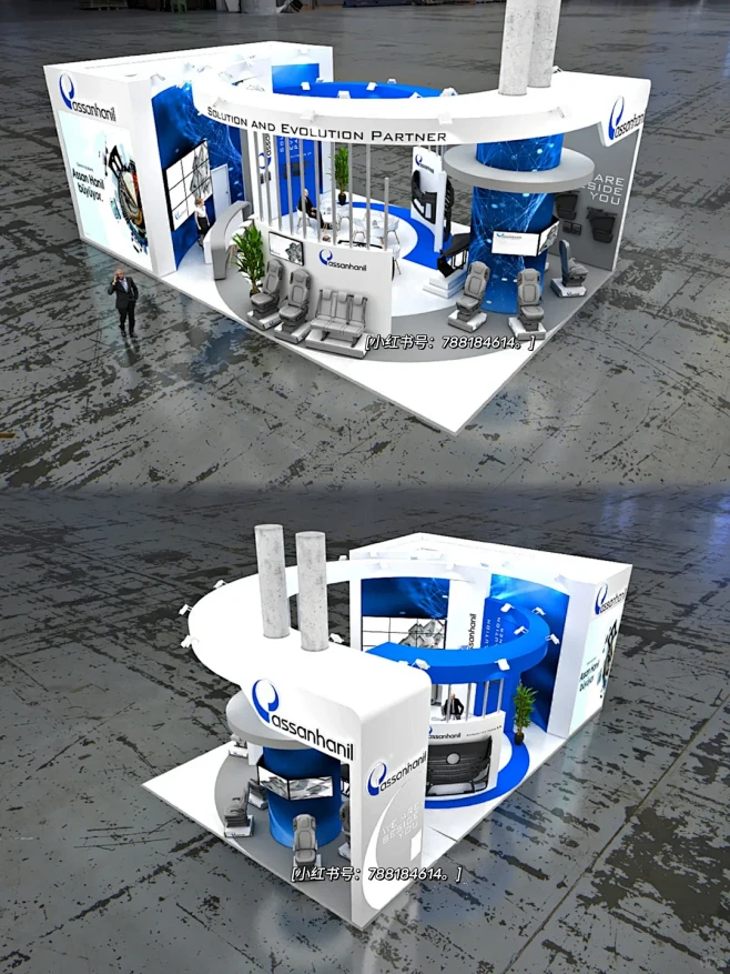 三面开的展台充分展示LOGO｜展台设计 - 小红书
