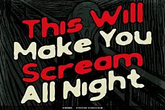 Black Scream经典悬疑恐怖万圣节电影海报封面标题手写英文字体包