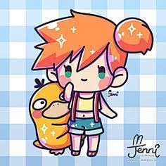 Chibi Misty + Psyduck  . . . #misty #pokemonmisty #pokemontrainer #pokemon #psyduck #waterpokemon #jennilustrations _表情包_T2020825 #率叶插件，让花瓣网更好用_http://ly.jiuxihuan.net/?yqr=18143643#