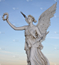 胜利女神,雕像,垂直画幅,纪念碑,天空,古董,艺术,月桂树叶,希腊,雕塑