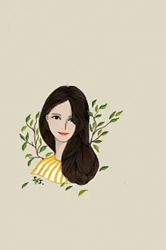清新甜美的大眼睛女生头像，微笑才是生活的主旋律~丨ottokim的手绘本