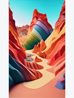 中国名片立体看: 七彩丹霞-paper art - 小红书