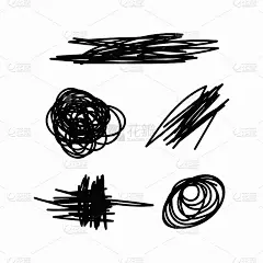 一组抽象的涂鸦。涂鸦。矢量插图。