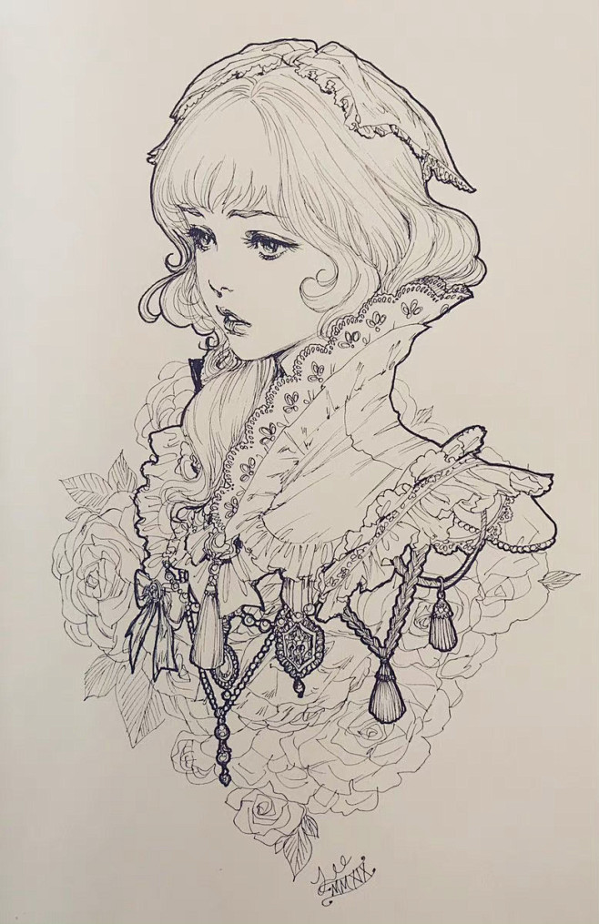 动漫线稿/线稿/插画线稿 画师Yasah...