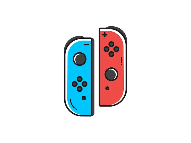 Nintendo Switch季后赛控制器Nintendo Switch控制台开关Nintendo贴纸m子最小乐趣图标设计矢量插图游戏-花瓣网
