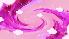 红紫漩涡夸张手法动漫手绘插画