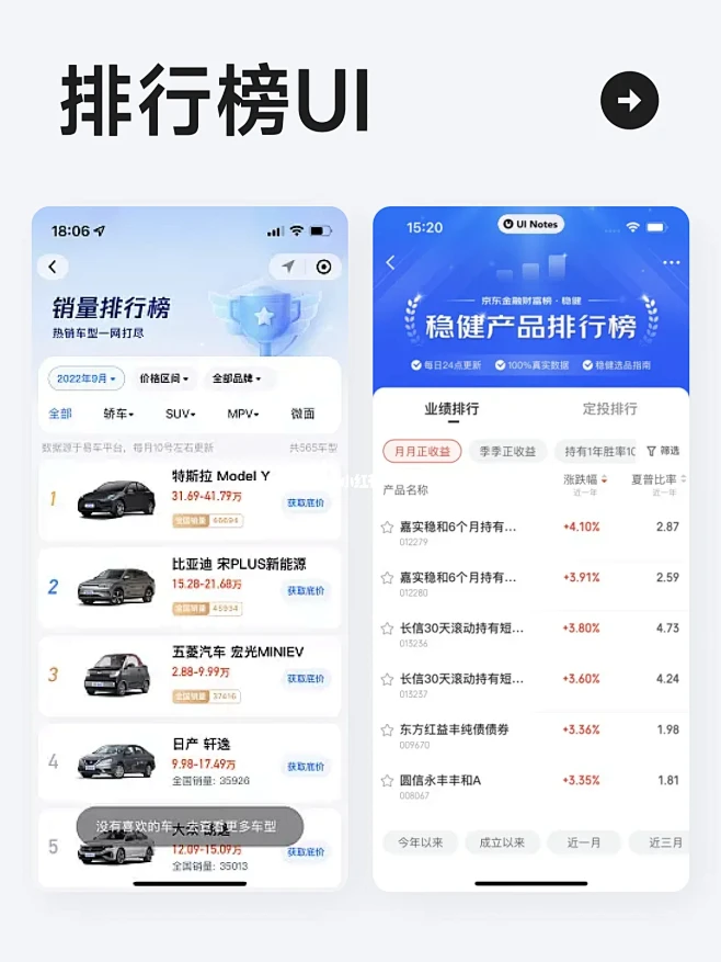 UI灵感 l 一组排行榜单界面-花瓣网