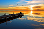 美丽的湖泊黄昏美景高清摄影图片 - 素材中国16素材网