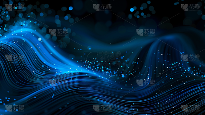 特效通用科技感蓝色粒子光效背景场景图片素材素材-花瓣网