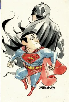 经典动漫人物插画：蝙蝠侠和超人#采集大赛#