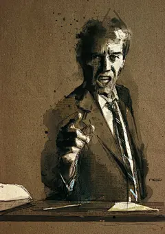 FLORIAN 牛皮纸上的颓废霸气男人肖像手绘插画[39P]A (6).jpg